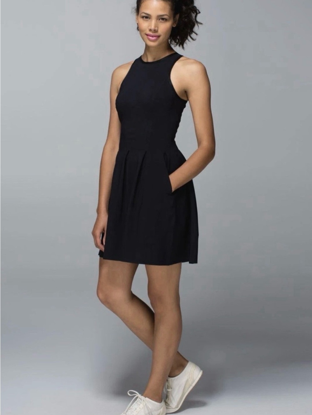 Lululemon Here To There Dress Black Fit And Flare Size 8